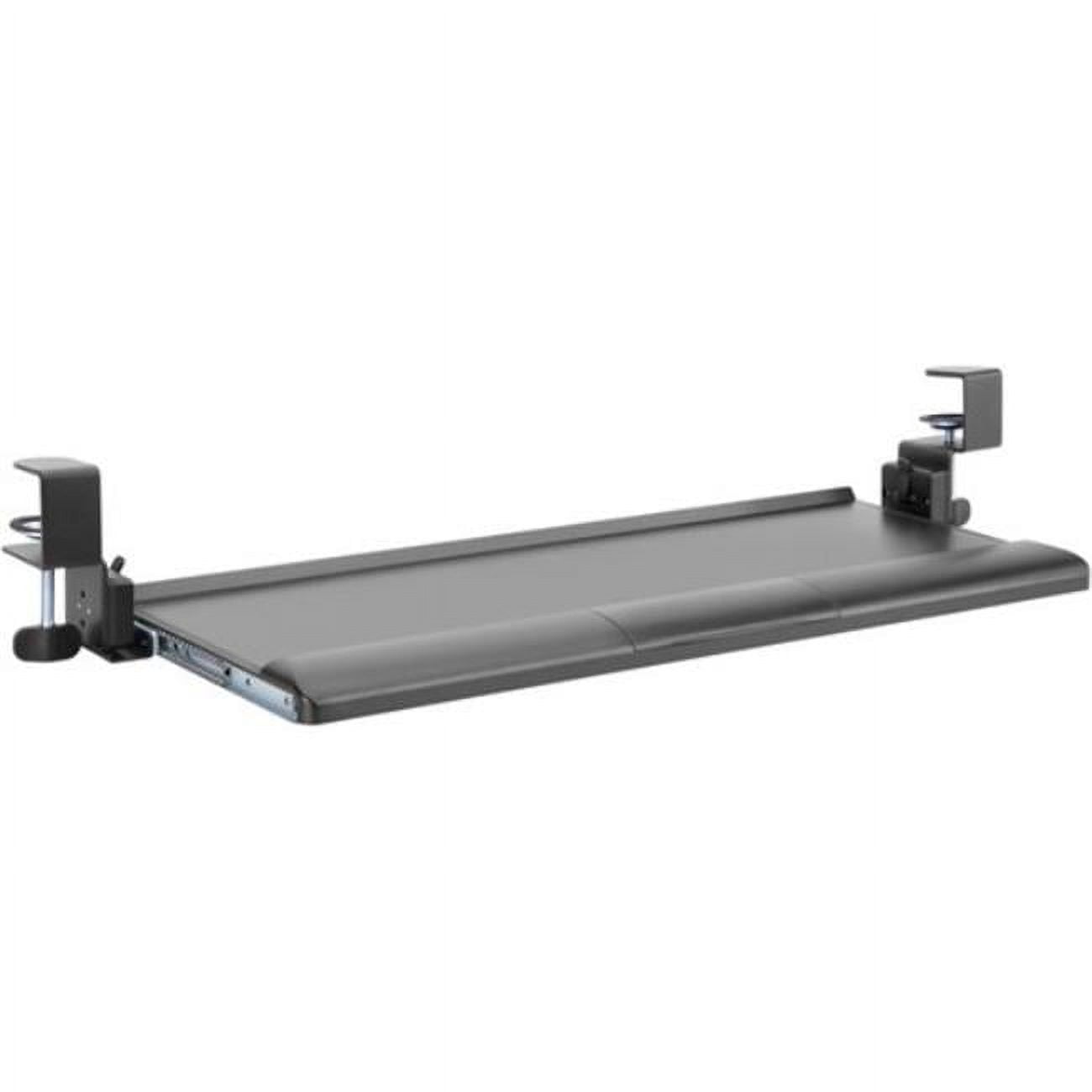 Black Adjustable Desk Clamp Keyboard Tray with Wrist Rest