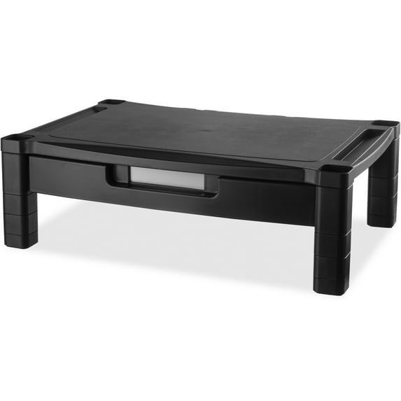 Kantek Extra Wide Deluxe Monitor Stand with Drawer, Black