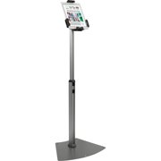 Kantek Floor Mount Tablet Kiosk Stand Up to 10.1" Screen Support - 46.5" Height x 17.4" Width - Floor - Steel - Black, Silver, Aluminum