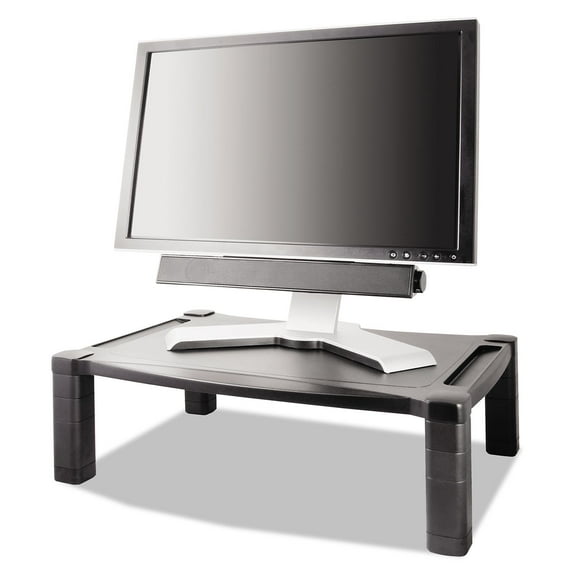 Kantek Height-Adjustable Two-Level Stand, Black