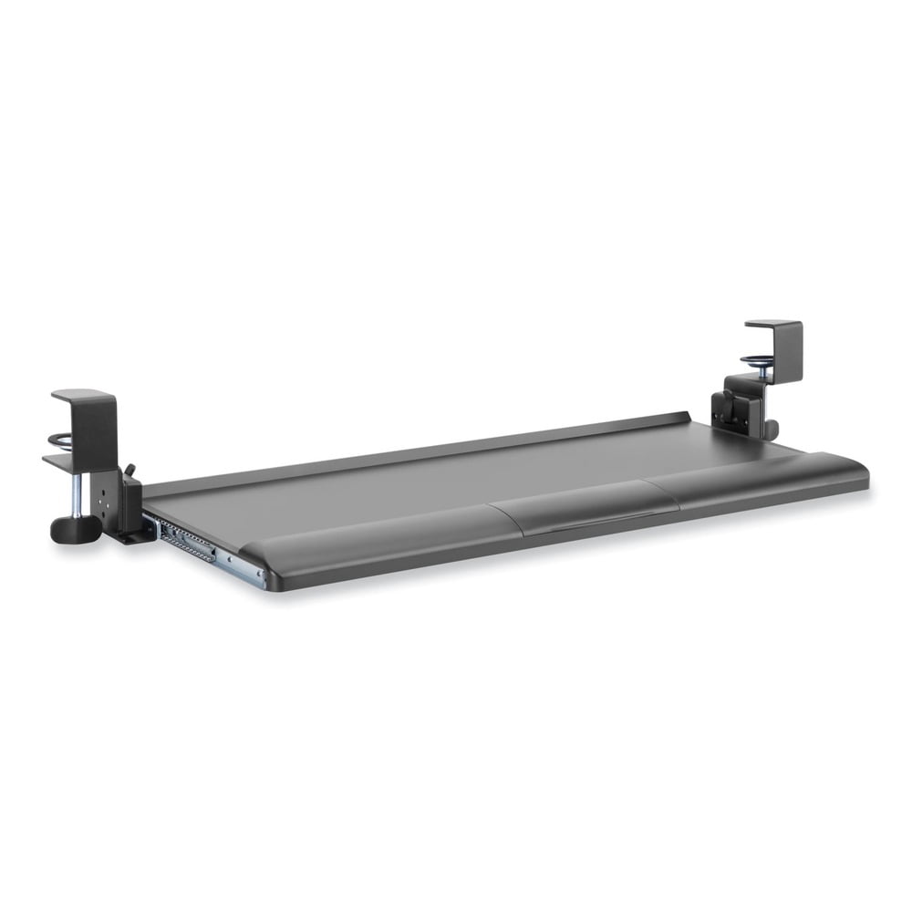 Black Adjustable Desk Clamp Keyboard Tray with Wrist Rest
