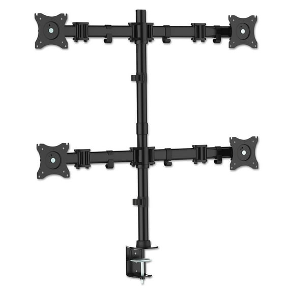 Kantek MA240 18 lbs. Capacity Articulating Quad Monitor Arm for 13 in. - 27 in. Monitors - Black
