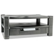 Kantek MS480 17 in. x 13.25 in. 3-1/2 in. to 7 in. Supports 50 lbs. Two-Level Monitor Stand - Black