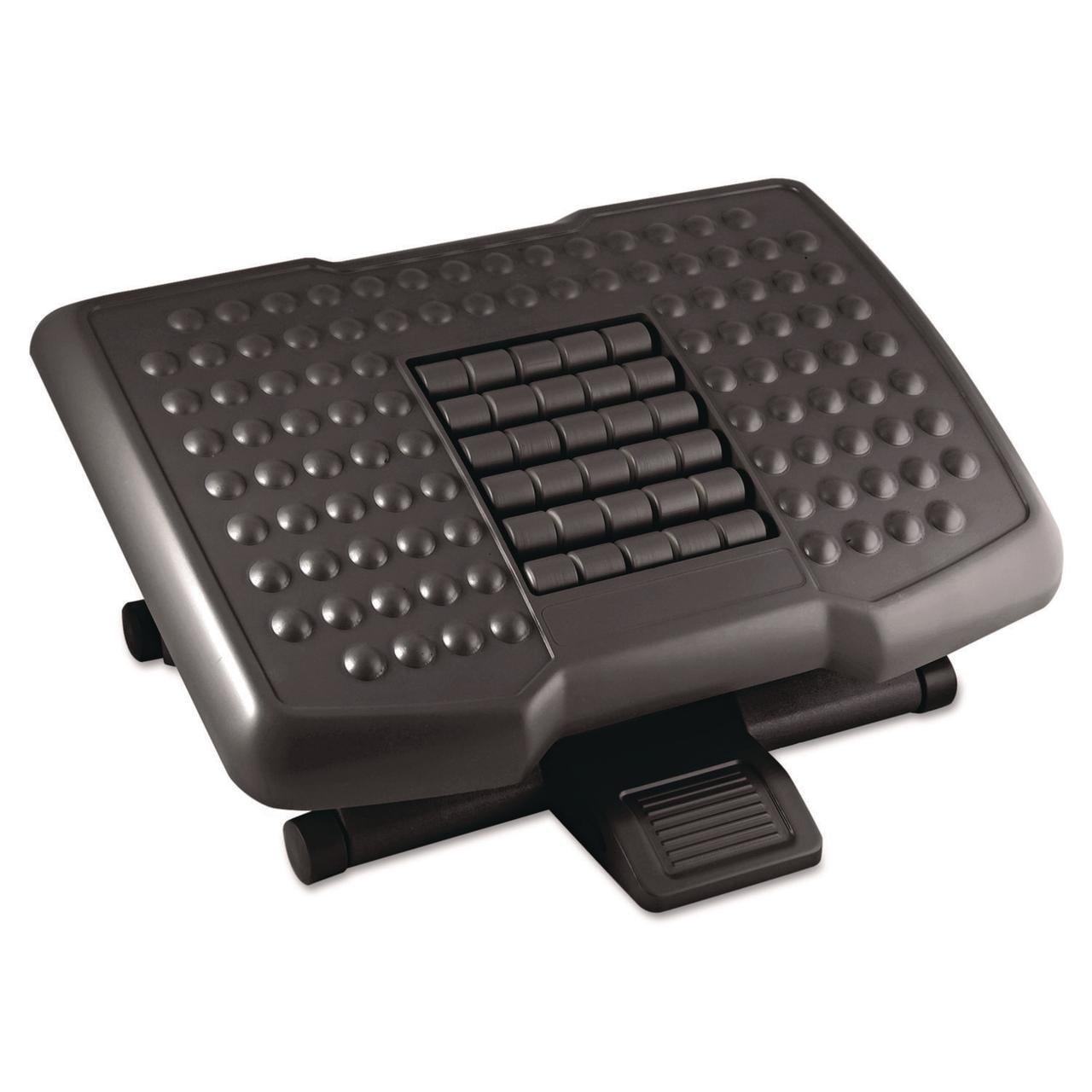 Ergonomic Black Adjustable Footrest with Massage Rollers