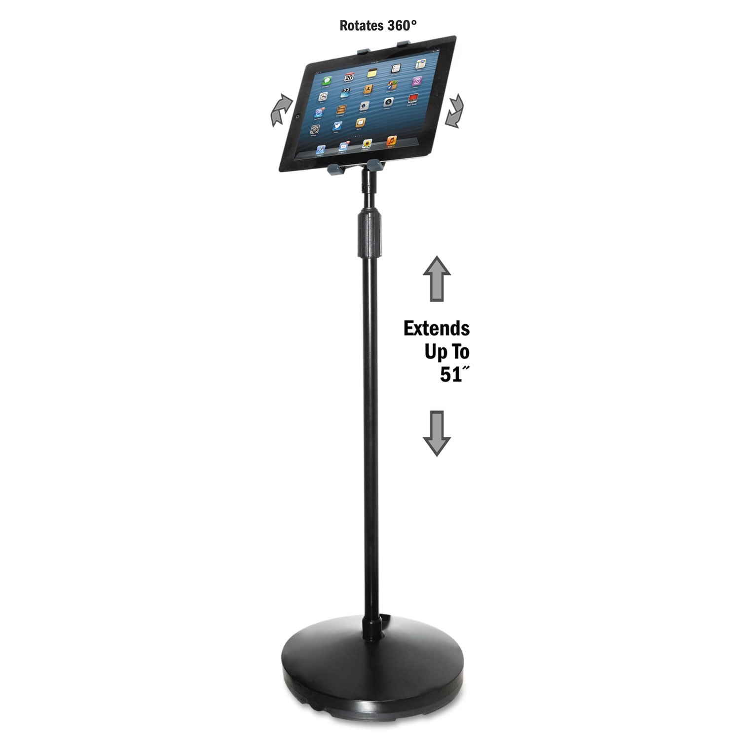 Floor Stand for iPad and Other Tablets, Black Floor Stand for iPad and Other Tablets, Black