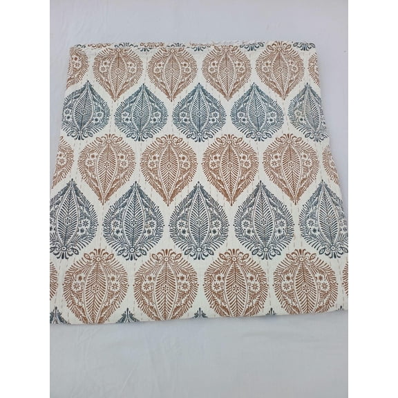 Kantha Quilt Handblock Print Indian Netural Colour floral print Quilt Hand Stitched Natural vegetable dye cotton