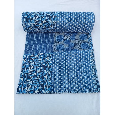 Indian Cotton Kantha Quilt, Twin, Queen, King - Handmade