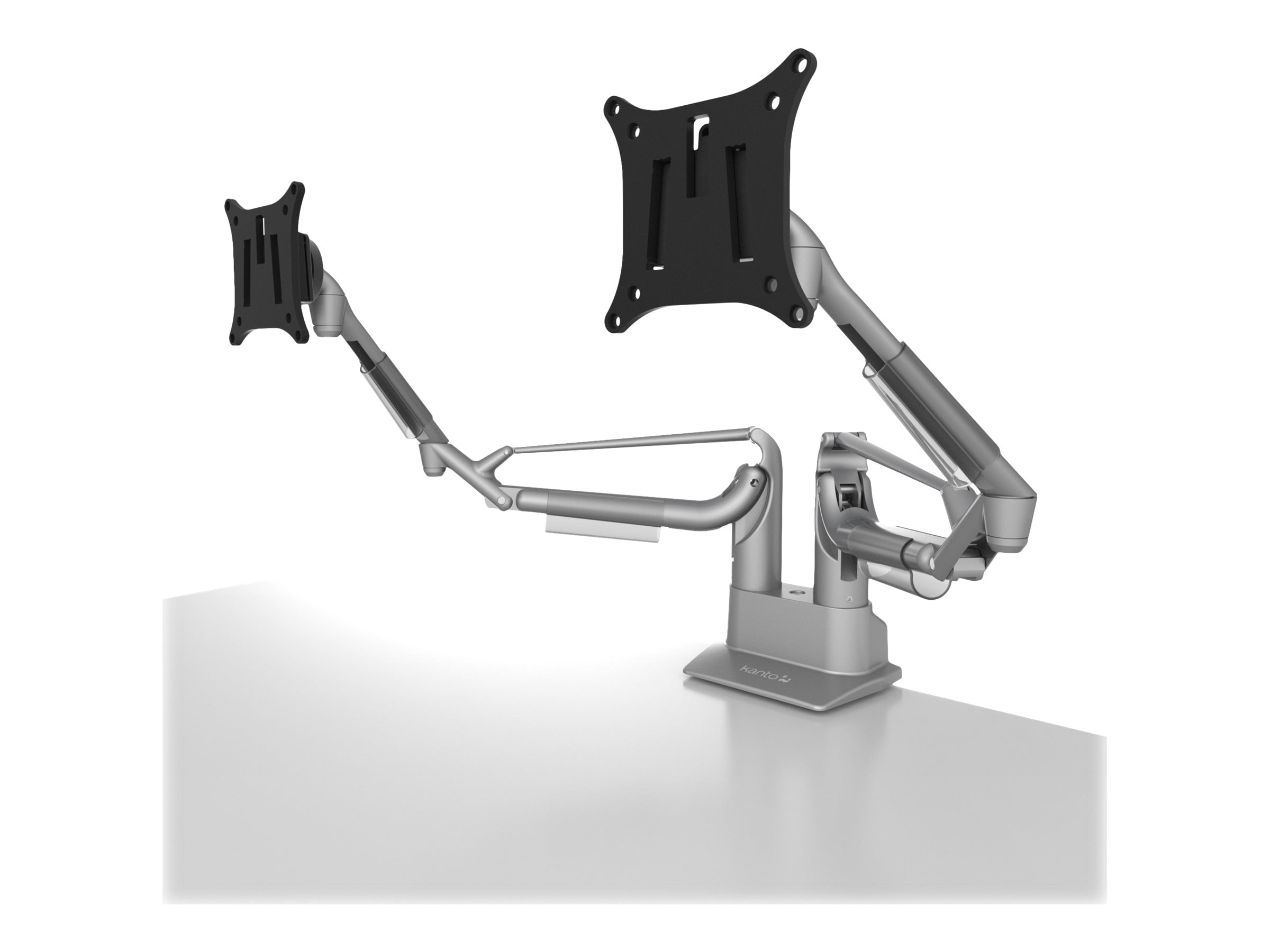 Kanto Dual Arm Desktop Monitor Mount, Silver