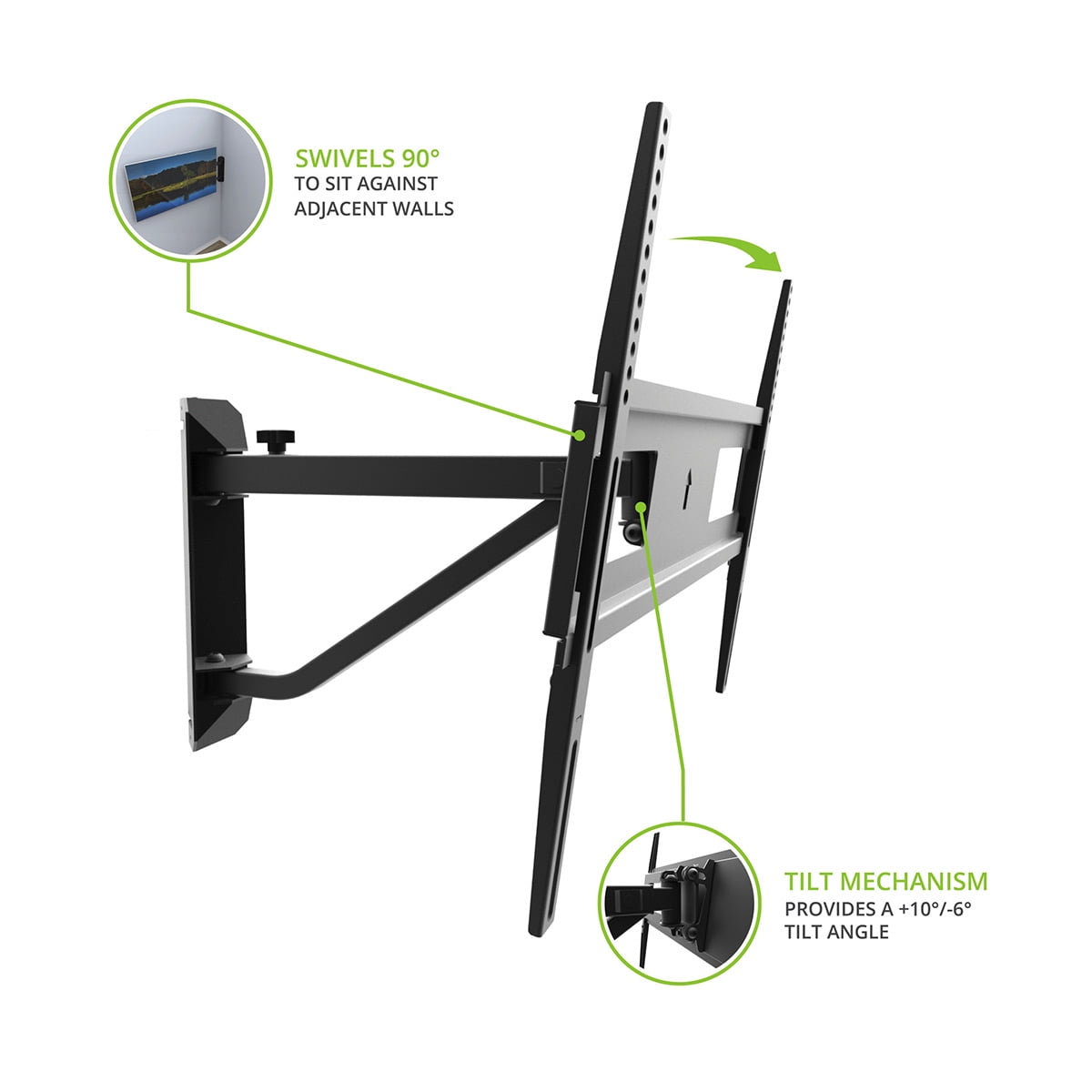 Kanto FMC1 Telescoping Corner TV Mount for 40" 60" TVs