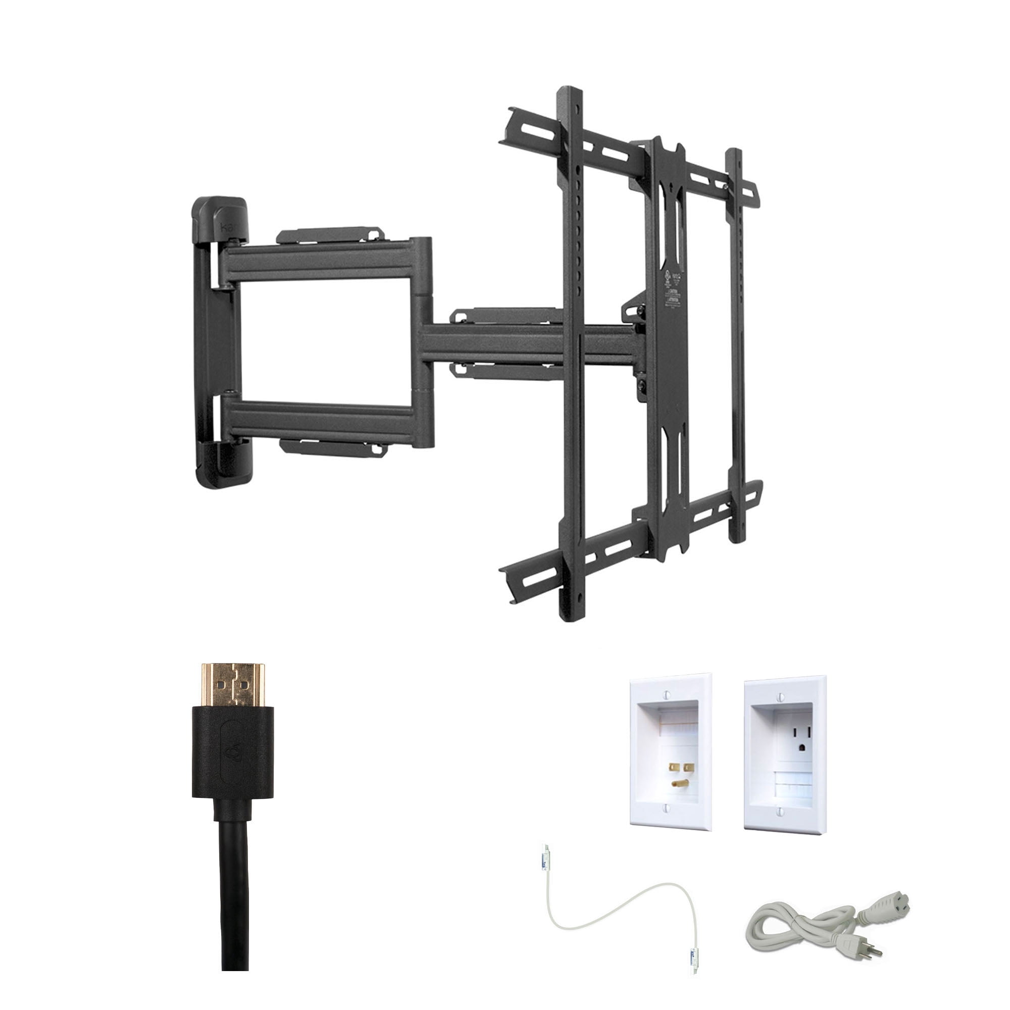 Kanto PS350W Tv Mounting package W/ Single outlet thru wall power kit ...