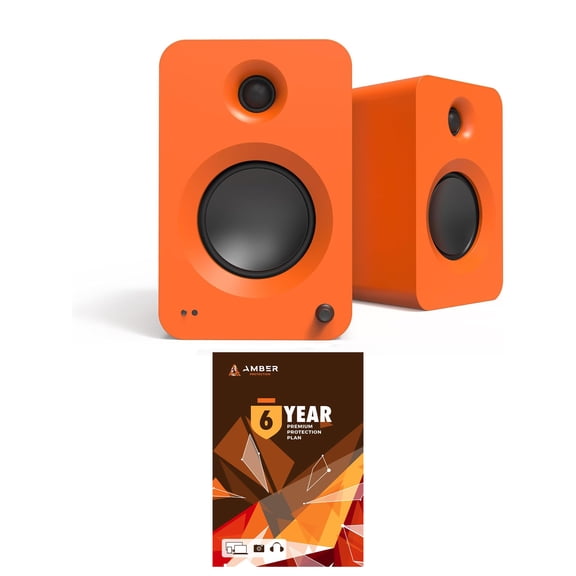 Kanto REN MO Bluetooth Powered Bookshelf Speakers - Matte Orange Pair with 6 Year Amber Protection Plan (2024)