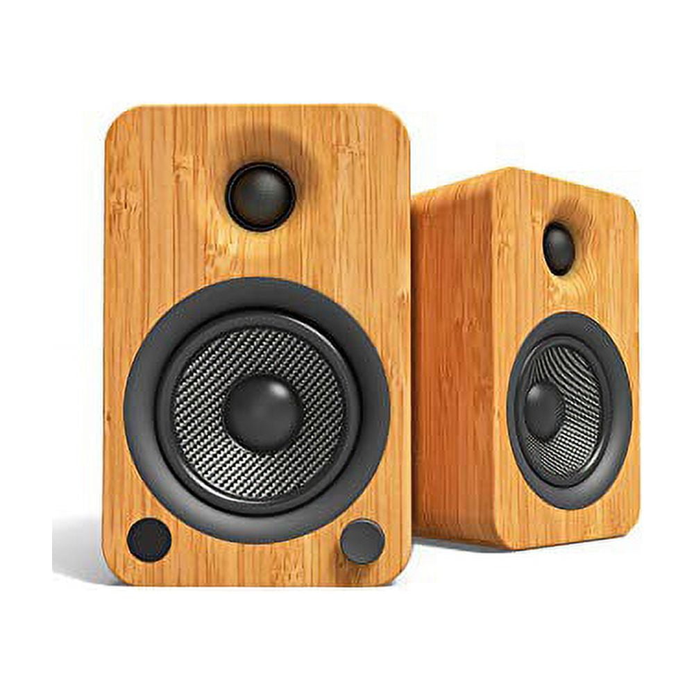 Kanto YU4 Powered Speakers with Bluetooth and Phono Preamp Bamboo