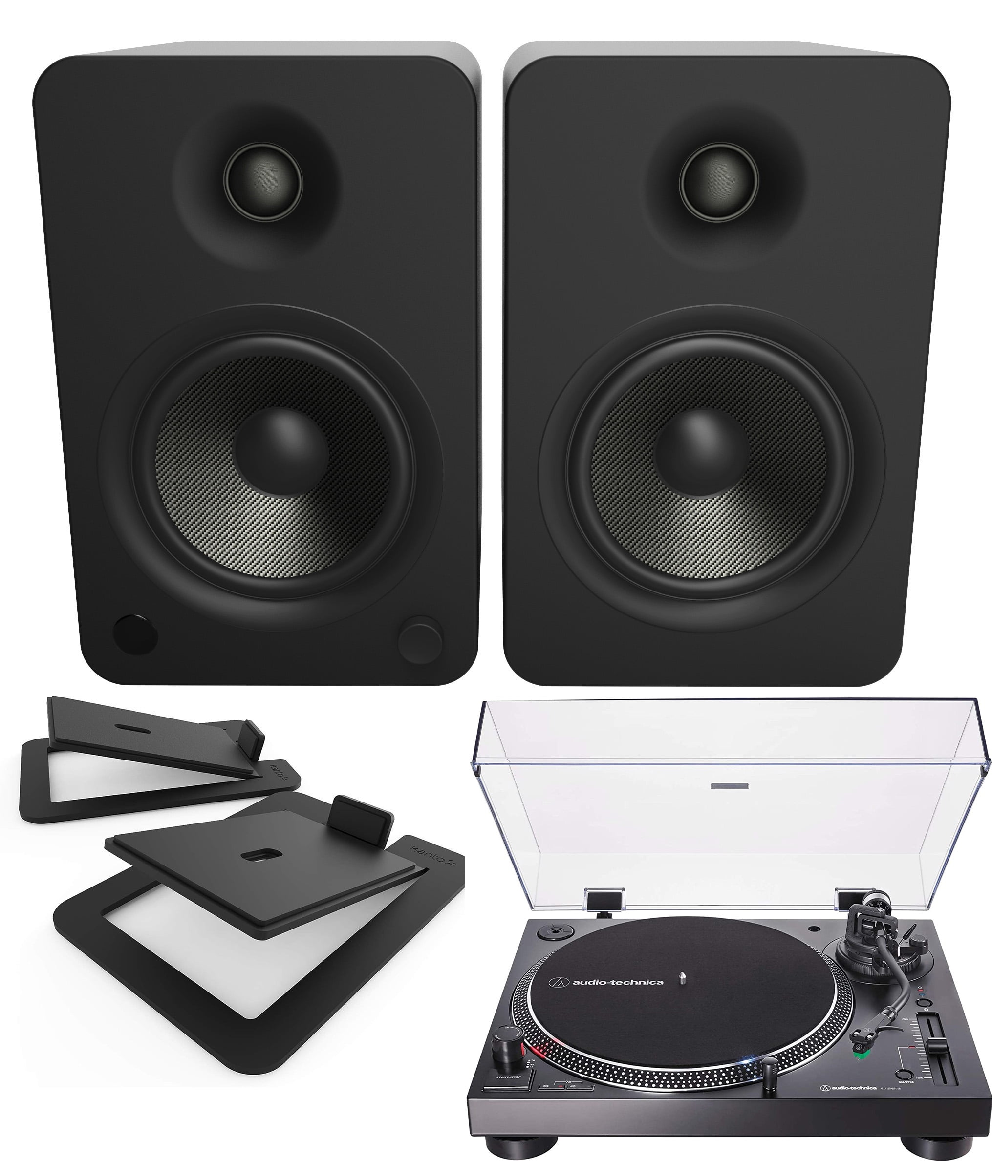 Bookshelf Speakers Play Turntable Through Computer Speakers