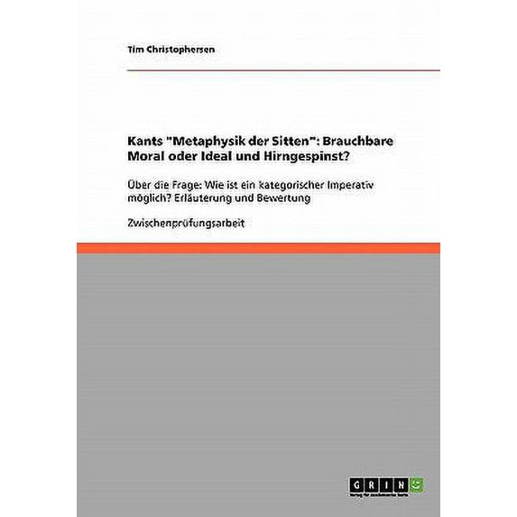 Kants Metaphysik Der Sitten