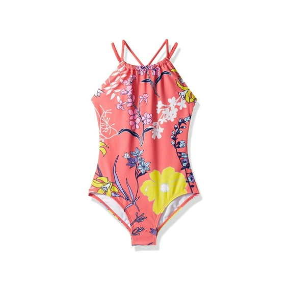 Kanu Surf Big Girls' Jasmine Beach Sport Halter One Piece Swimsuit, Paige Flo...