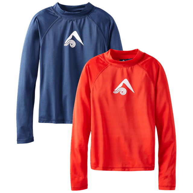 Kanu Surf Boys' Rash Guard 2 Pack UPF 50+ Quick Dry Long Sleeve Swim