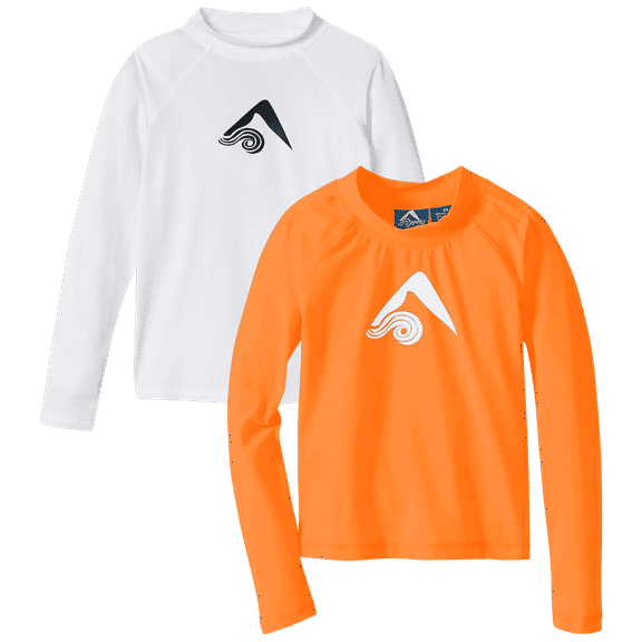Kanu Surf Boys Swim Shirt - 2 Pack UPF 50+ Quick Dry Boys Rash Guard Long Sleeve (Sizes: 6-16)