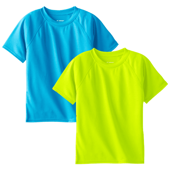 Kanu Surf Boys Swim Shirt - 2 Pack UPF 50+ Quick Dry Short Sleeve Rash Guard for Boys (Sizes: 3T-16)