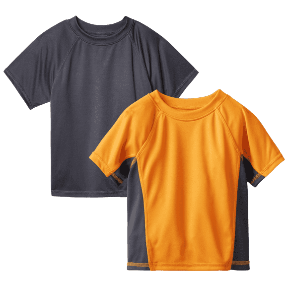 Kanu Surf Boys Swim Shirt - 2 Pack UPF 50+ Quick Dry Short Sleeve Rash Guard for Boys (Sizes: 3T-16)