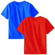 Kanu Surf Boys Swim Shirt - 2 Pack UPF 50+ Quick Dry Short Sleeve Rash Guard for Boys (Sizes: 3T-16)