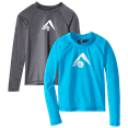 thumbnail image 1 of Kanu Surf Boys Swim Shirt - 2 Pack UPF 50+ Quick Dry Boys Rash Guard Long Sleeve (Sizes: 6-16), 1 of 7