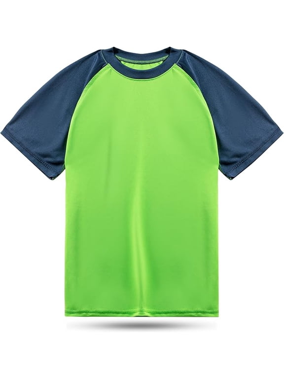 Boys' Short Sleeve UPF 50+ Rashguard Swim Shirt