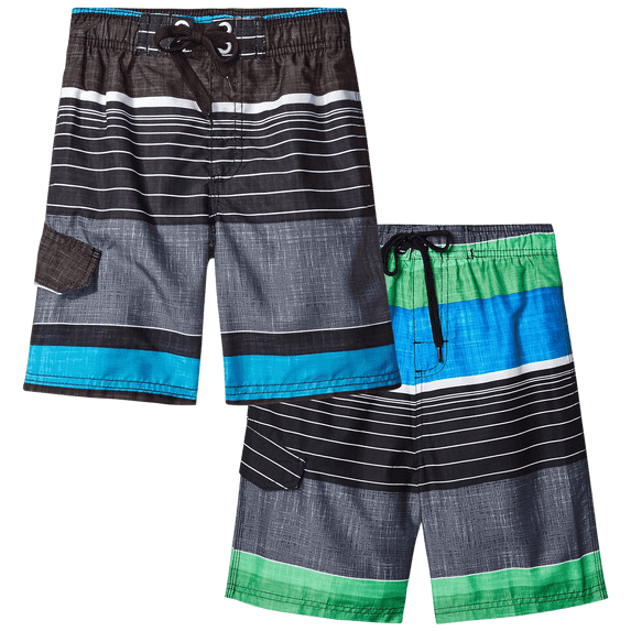Kanu Surf Boys Swim Trunks - UPF 50+ Quick Dry Swim Shorts for Boys with Inner Mesh Lining 2 Pack