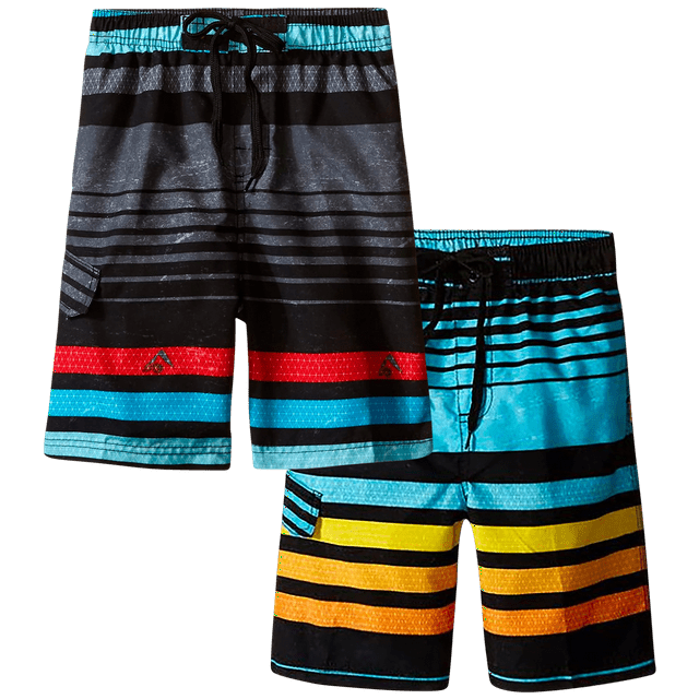 Kanu Surf Boys' Swim Trunks 2 Pack Quick Dry Board Shorts Bathing