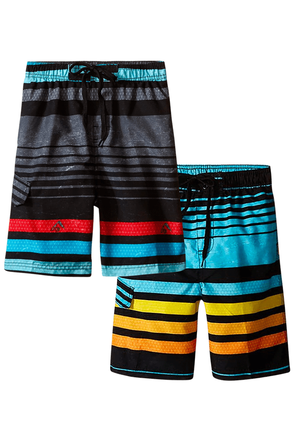 Boys' Swim Trunks - 2 Pack Quick Dry Board Shorts Bathing Suit (8-16)