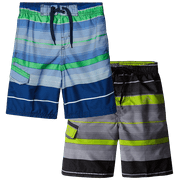 Kanu Surf Boys' Swim Trunks - 2 Pack Quick Dry Board Shorts Bathing Suit (8-16)