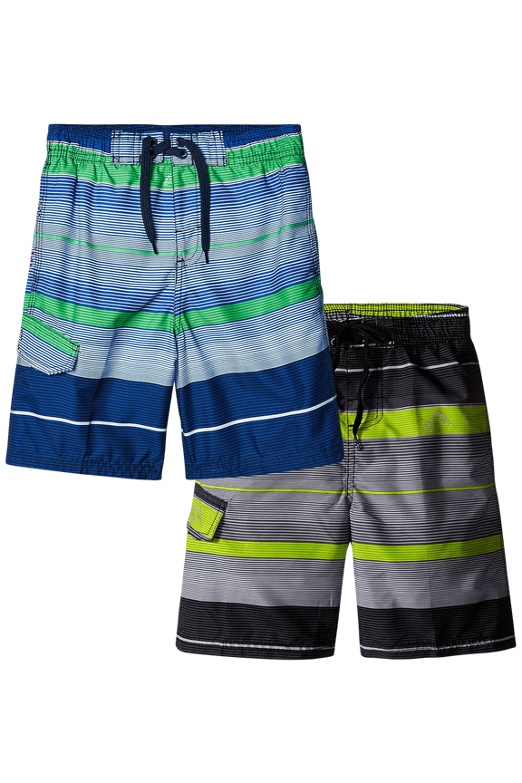 Boys' Swim Trunks - 2 Pack Quick Dry Board Shorts Bathing Suit (8-16)