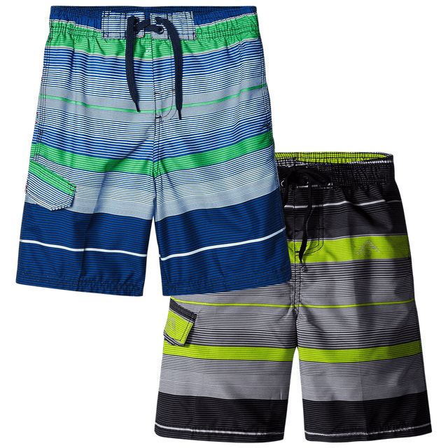 Kanu Surf Boys' Swim Trunks 2 Pack Quick Dry Board Shorts Bathing