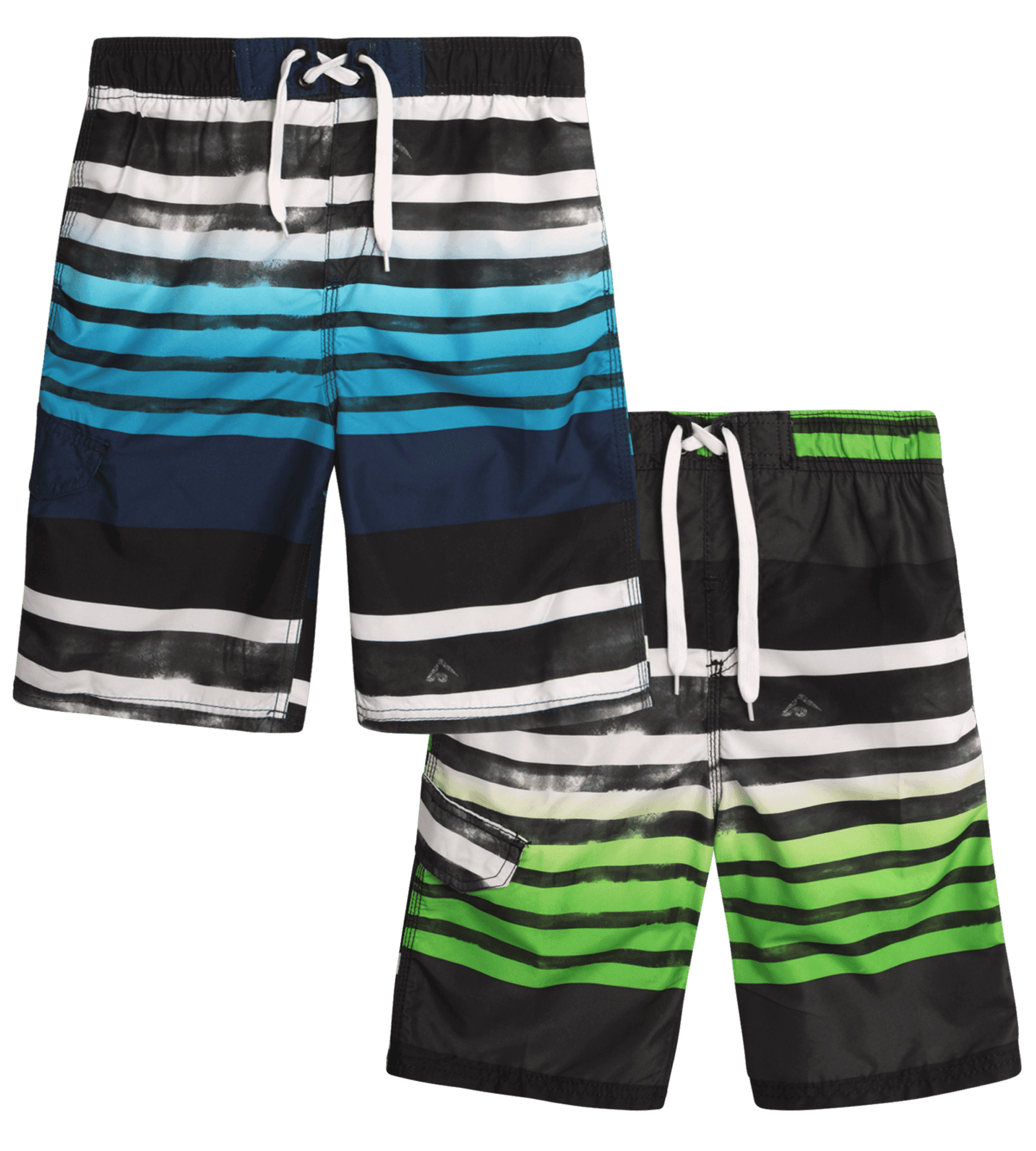 Kanu Surf Boys' Swim Trunks, 2 Pack Quick-Dry Board Shorts, Sizes