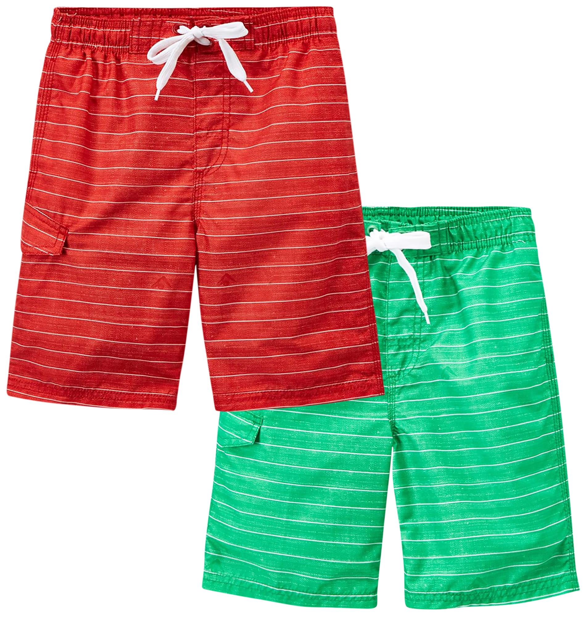 Kanu Surf Boys Swim Trunks 2 Pack Quick Dry Printed Board Shorts Bathing Suit 8 16