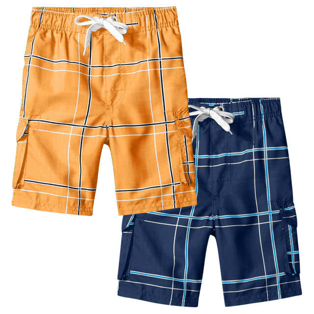 Kanu Surf Boys' Swim Trunks 2 Pack Quick Dry Printed Board Shorts Bathing Suit (816