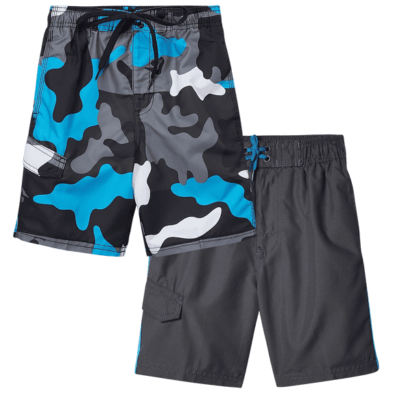 Kanu Surf Boys Swim Trunks - UPF 50+ Quick Dry Swim Shorts for Boys with Inner Mesh Lining 2 Pack