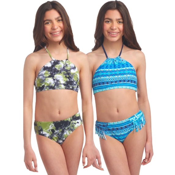 Kanu Surf Girls' Bathing Suit - 4 Piece UPF 50+ Quick Dry Bikini Swimsuit (5-16)