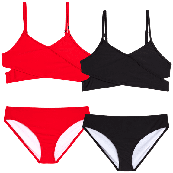 Kanu Surf Girls' Bathing Suit - 4 Piece UPF 50+ Quick Dry Bikini Swimsuit (5-16)