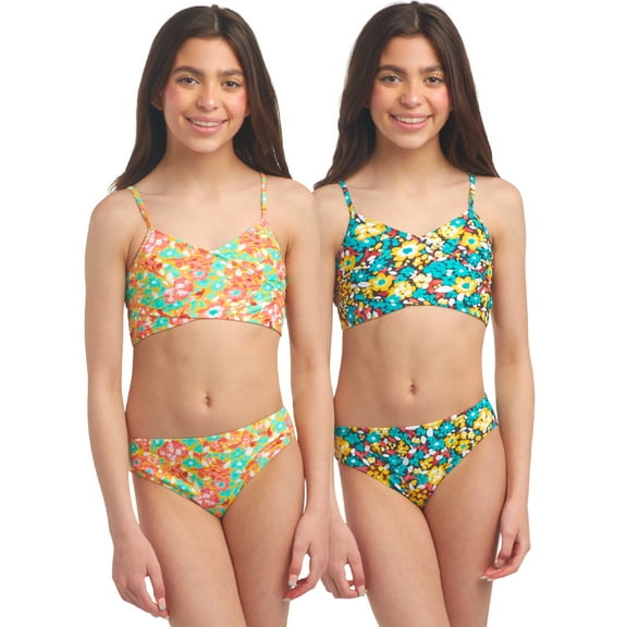Kanu Surf Girls' Bathing Suit - 4 Piece UPF 50  Quick Dry Bikini Swimsuit (5-16)