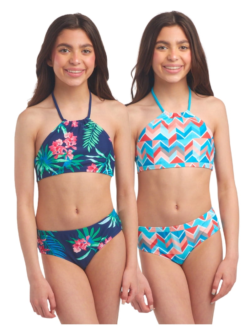 Kanu Surf Girls' Bathing Suit - 4 Piece UPF 50+ Quick Dry Bikini