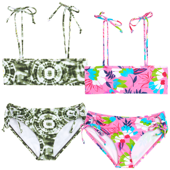 Kanu Surf Girls' Bathing Suit - 4 Piece UPF 50+ Quick Dry Bikini Swimsuit (5-16)