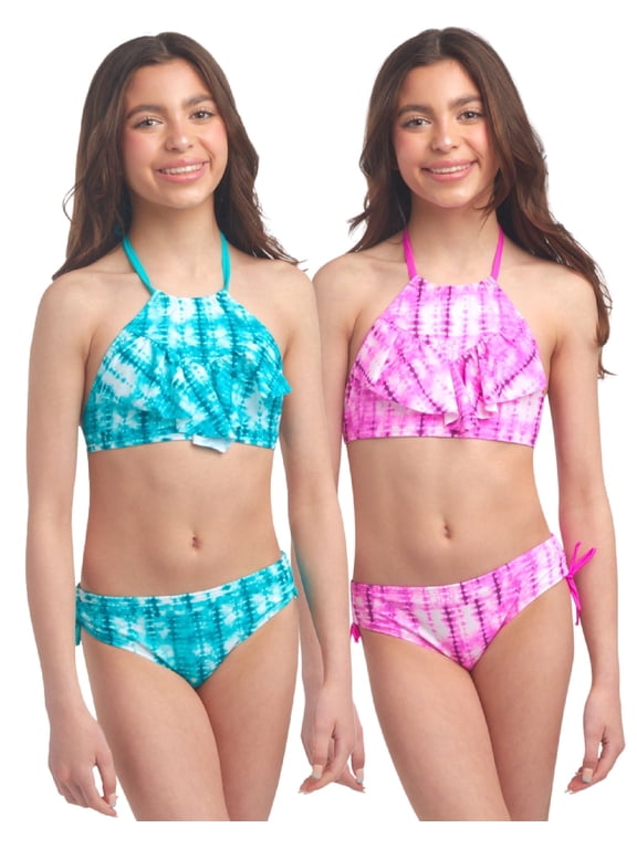 Girls Swimsuits UPF 50+ Quick Dry Girls Tankini Top and Bikini Bathing Suits 4 Piece Set