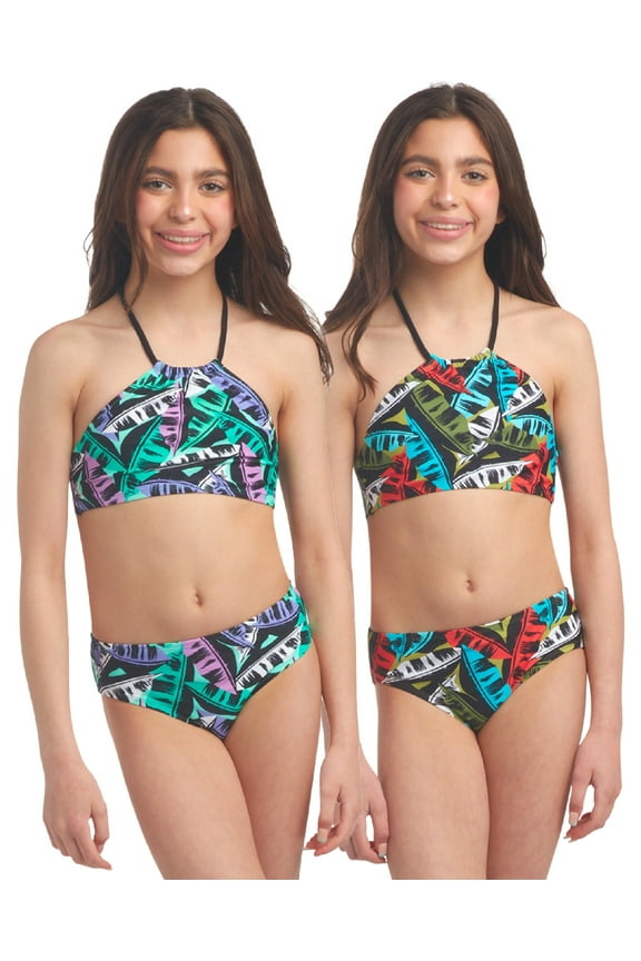 Girls Swimsuits - 4 Piece UPF 50+ Quick Dry Girls Tankini and Bikini Bathing Suits (6-16)