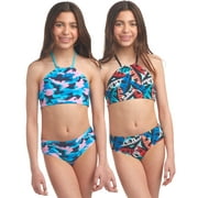Kanu Surf Girls Swimsuits - 4 Piece UPF 50+ Quick Dry Girls Tankini and Bikini Bathing Suits (6-16)