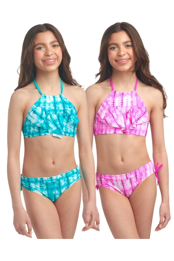 Girls Swimsuits - 4 Piece UPF 50+ Quick Dry Girls Tankini and Bikini Bathing Suits (6-16)