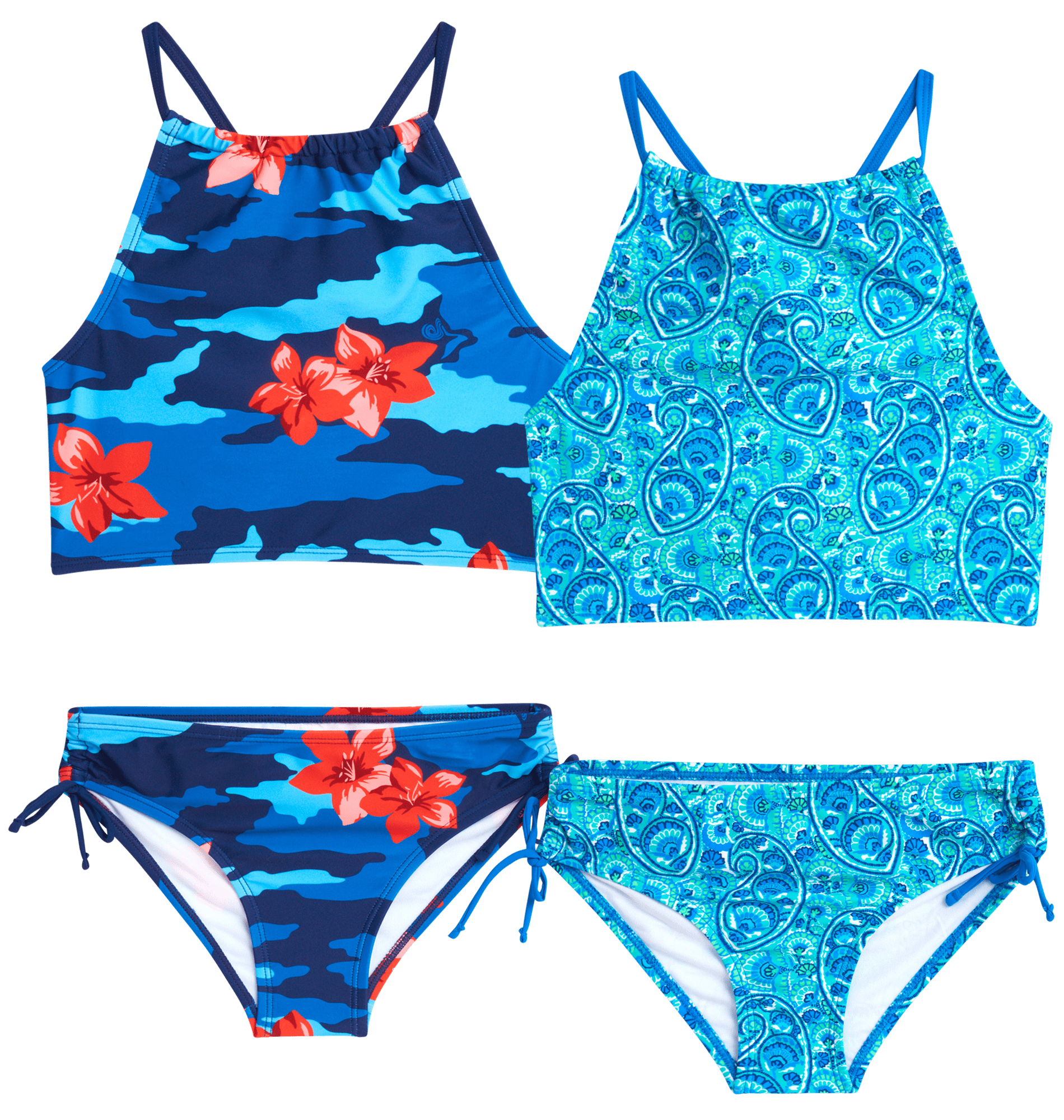 Kanu Surf Girls' Bathing Suit 4 Piece UPF 50+ Quick Dry Tankini