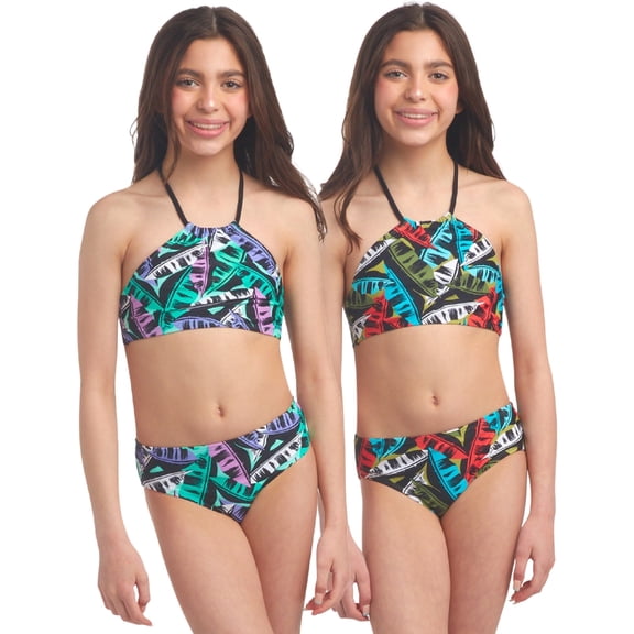 Kanu Surf Girls Swimsuits UPF 50 Quick Dry Girls Tankini Top and Bikini Bathing Suits 4 Piece Set