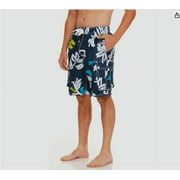 Kanu Surf Mens Barracuda Oahu Navy Floral Print Swim Trunks, Large