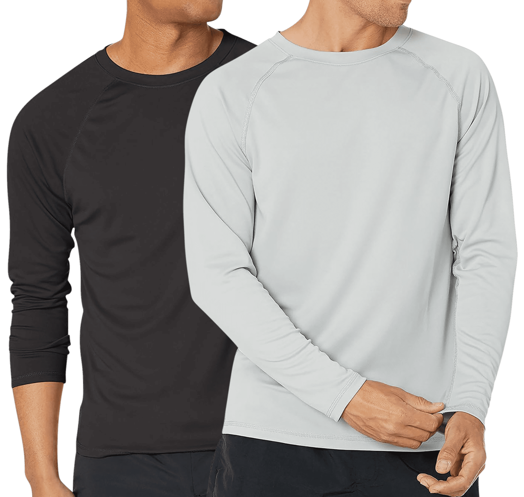 Kanu Surf Men's Rash Guard 2 Pack UPF 50+ Quick Dry Long Sleeve Swim