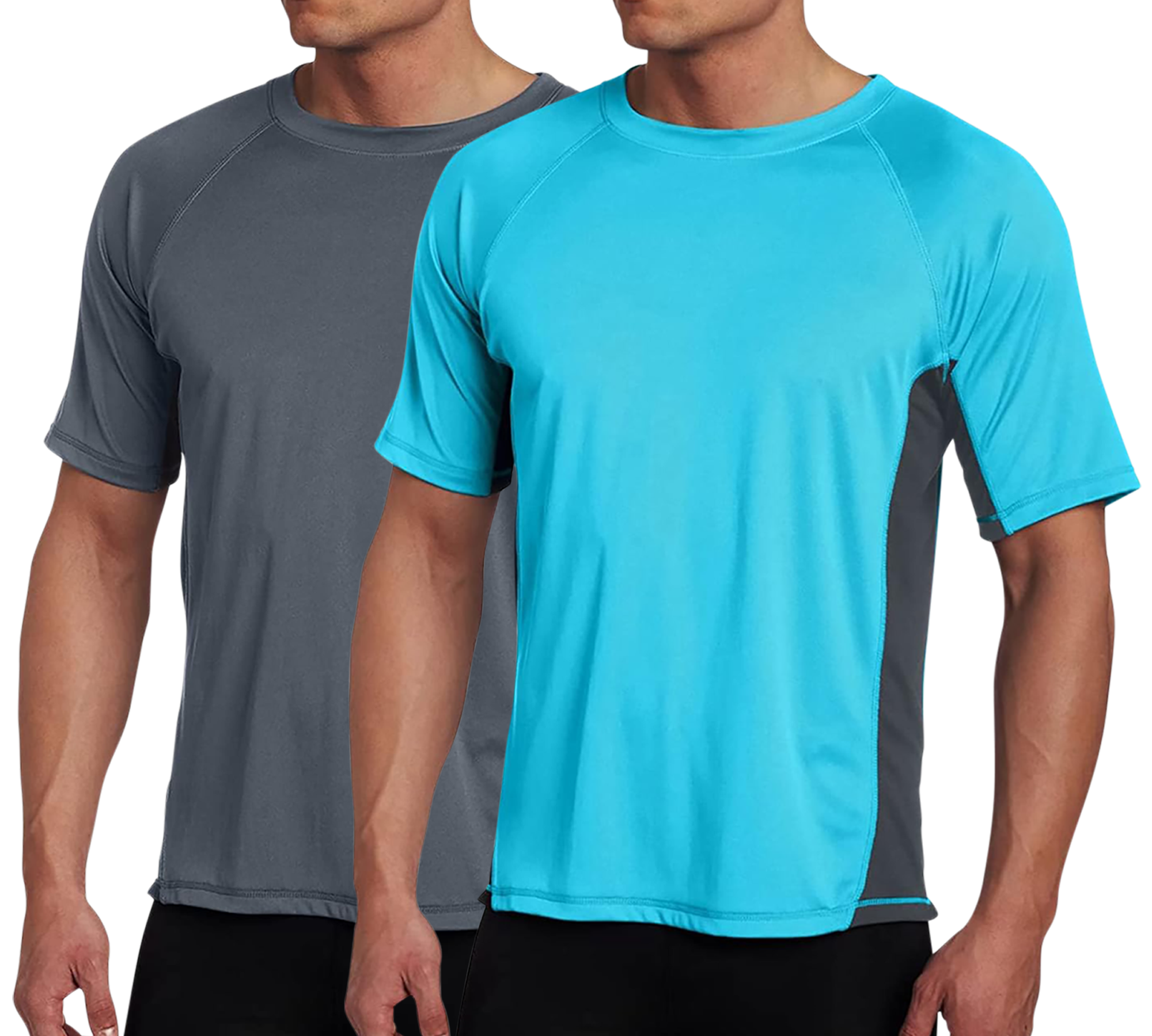 Kanu Surf Men's Rash Guard 2 Pack UPF 50+ Quick Dry Short Sleeve Swim